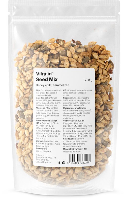 Vilgain Karamelizovaná směs semínek med s chilli 250 g