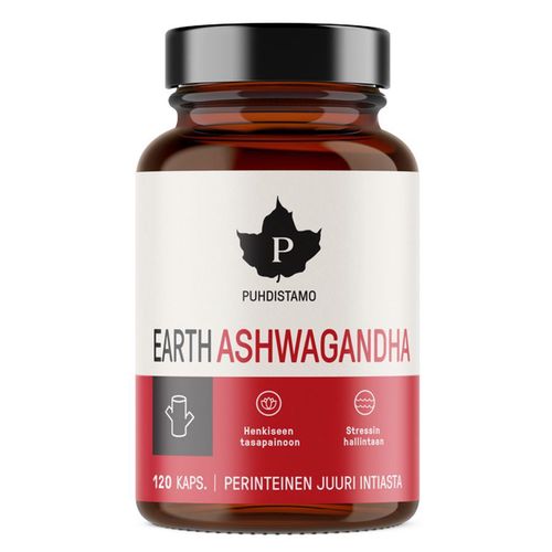 Puhdistamo - Earth Ashwagandha BIO 120 kapslí *FI-EKO-201