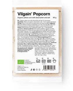 Vilgain Popcorn do mikrovlnky BIO solený ze žluté kukuřice