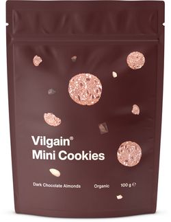Vilgain Mini Cookies BIO mandle s hořkou čokoládou