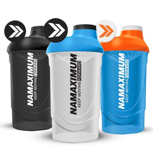 Shaker NaMaximum 600ml průhledný 600ml Modro/oranžová