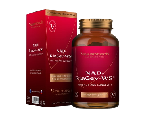 Doplněk stravy proti stárnutí Vesantech NAD+ RiaGev-WS, 60 kapslí