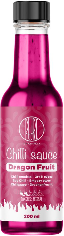 BrainMax Pure Chilli sauce - Dragon Fruit (chilli omáčka), 200 ml