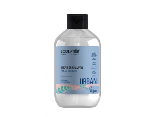 Ecolatiér Urban - Micelární šampon pro všechny typy vlasů, kokos a moruše, 600 ml
