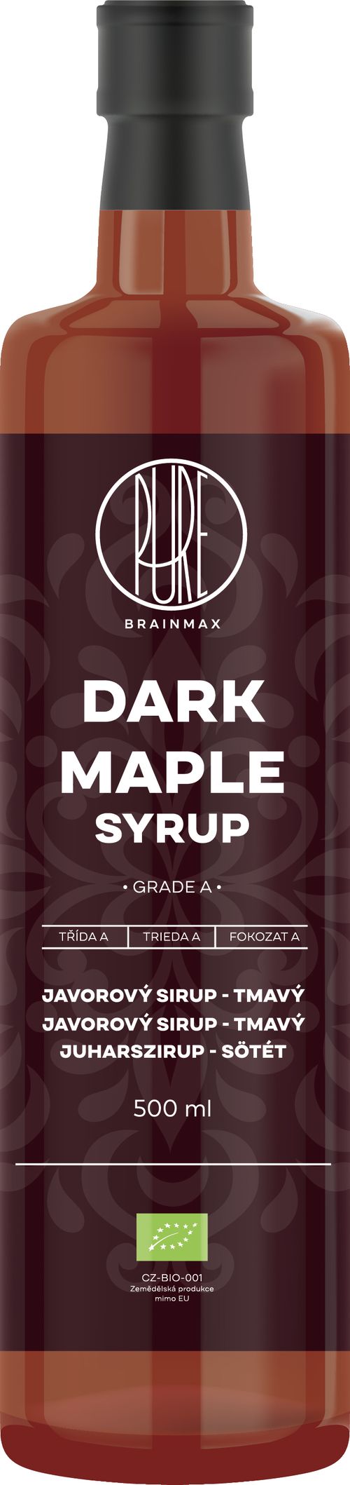 BrainMax Pure Javorový sirup Grade A - tmavý, BIO, 500ml *CZ-BIO-001 certifikát