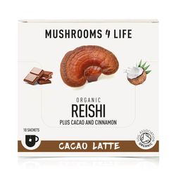 Mushrooms4Life | Kakaové latté - Reishi & Cacao - 7 g Obsah: 70g - 10 dávek