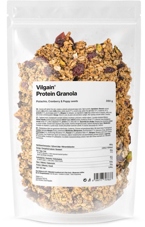 Vilgain Protein Granola pistácie, brusinky a mák