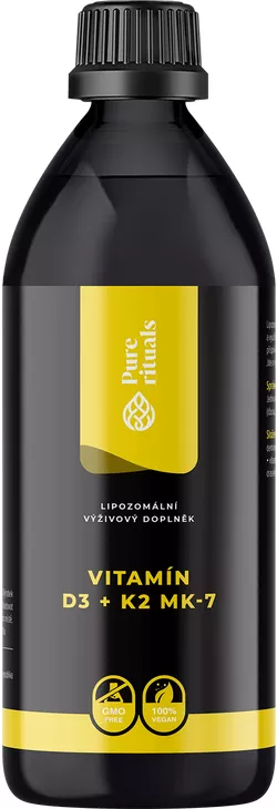 Pure rituals lipozomální Vitamín D3+K2 MK-7, 200 ml