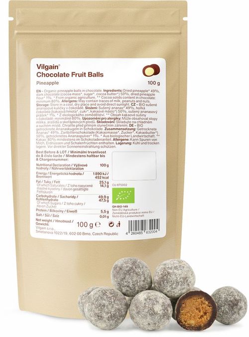 Vilgain Fruit Balls BIO ananas kuličky