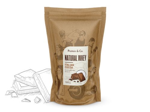 Protein&Co. Natural Whey 1 kg Příchuť 1: Italian cocoa, Množství: 1000g