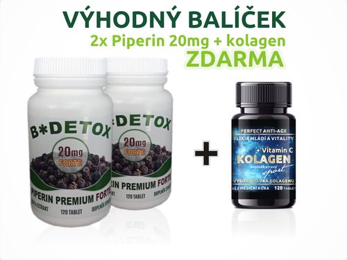 Piperin 20mg 2 + 1 Kolagen 120tbl ZDARMA