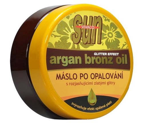 Máslo po opalování s BIO argan. olejem a rozjasňujícími GLITRY SUN VIVACO