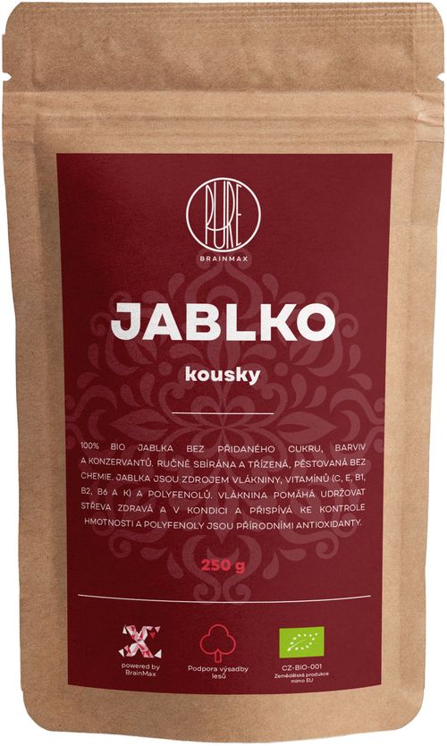 BrainMax Pure Jablka kousky BIO, 250 g *CZ-BIO-001 certifikát