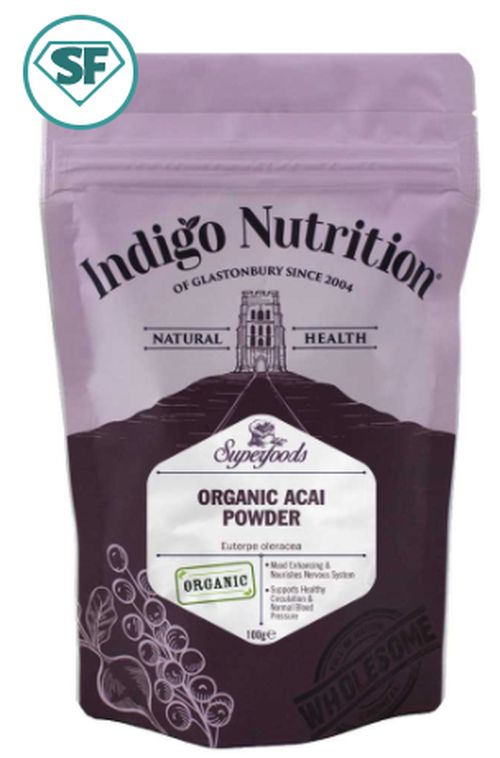 Indigo Herbs Acai Powder (100% čistý), 100 g GB-ORG-04 certifikát
