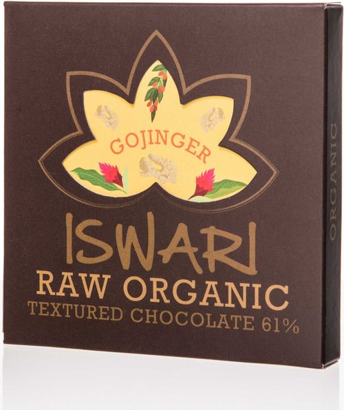 Iswari Bio Raw čokoláda - Gojinger 75g CZ-BIO-001 certifikát