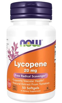 NOW® Foods NOW Lycopen (Lykopen), 20 mg, 50 softgelových kapslí