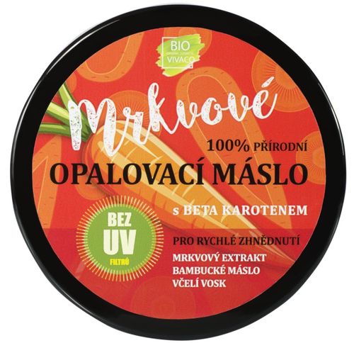 100% Přírodní opalovací máslo s mrkvovým extraktem bez UV filtrů