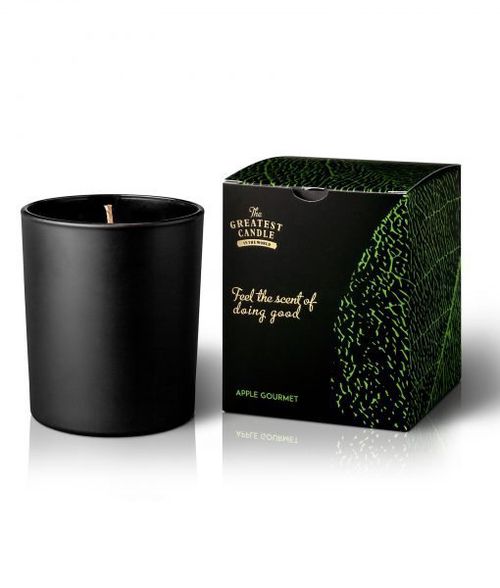 The Greatest Candle Vonná svíčka v černém skle (170 g) - jablko