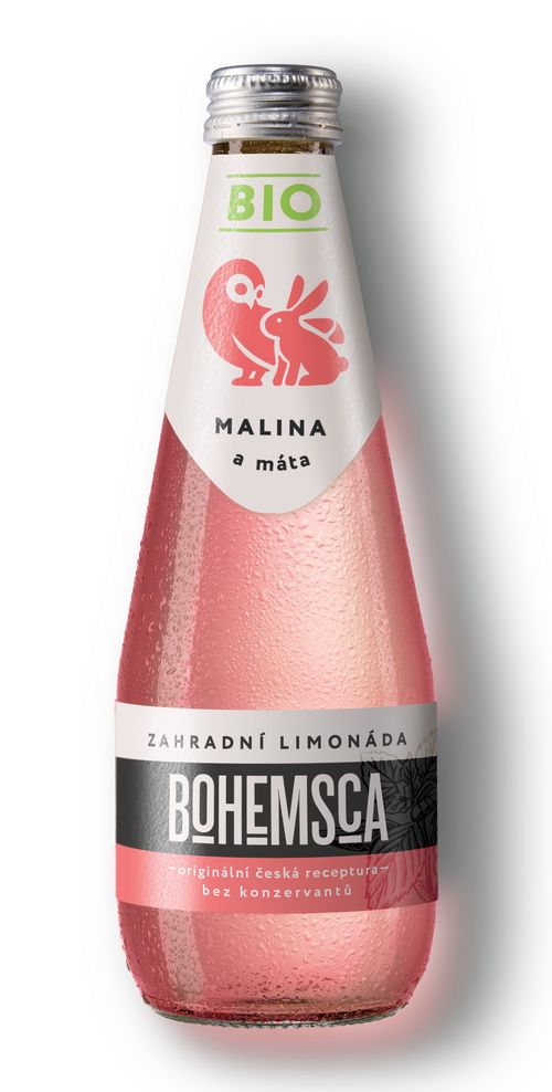 Bohemsca Bio Zahradní limonáda Malina a máta, 330 ml