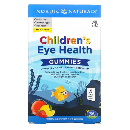 Nordic Naturals Children's Eye Health (zdraví očí) jahoda, 30 gumových bonbónů