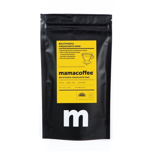 Mamacoffee - BIO Ethiopia Yirgacheffe Koke, 250g Druh mletí: Zrno