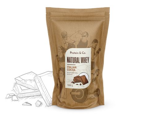 Protein&Co. Natural Whey 1 kg Příchuť 1: Italian cocoa, Množství: 500g