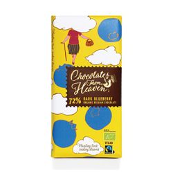 Chocolates from Heaven - BIO hořká čokoláda s borůvkami 72%, 100g CZ-BIO-002 certifikát