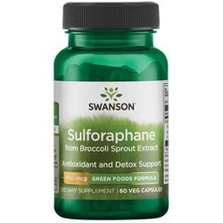 Swanson Sulforaphane Broccoli extract (Sulforafan z extraktu z brokolice), 400 mcg, 60 rostlinných kapslí