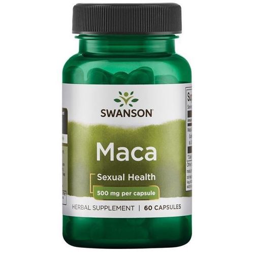 Swanson Maca Extrakt (řeřicha peruánská), 500 mg, 60 rostlinných kapslí