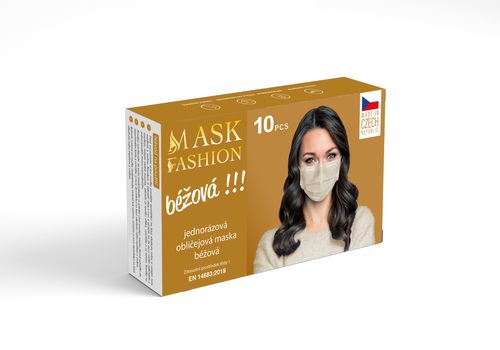 TEX-TECH Jednorázové zdravotní roušky MASK FASHION BÉŽOVÁ 10 ks