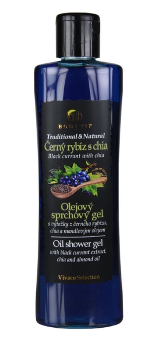 VIVACO Olejový sprchový gel Černý rybíz s chia BODY TIP