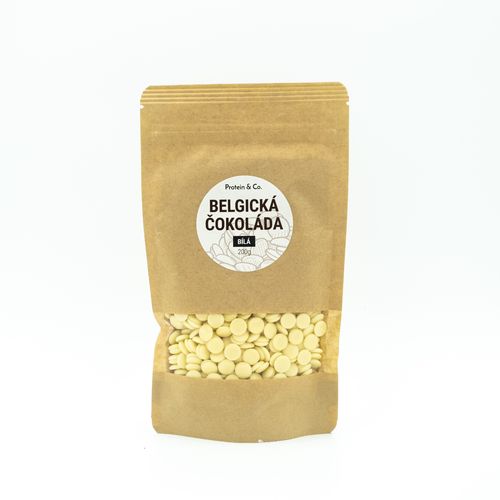 Protein&Co. Bílá belgická čokoláda (pecky) Váha: 200 g