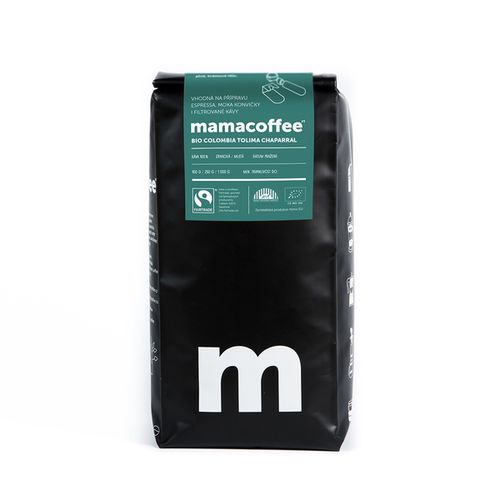 Mamacoffee - Bio Colombia Tolima Chaparral, 1000g Druh mletí: Mletá *cz-bio-002 certifikát