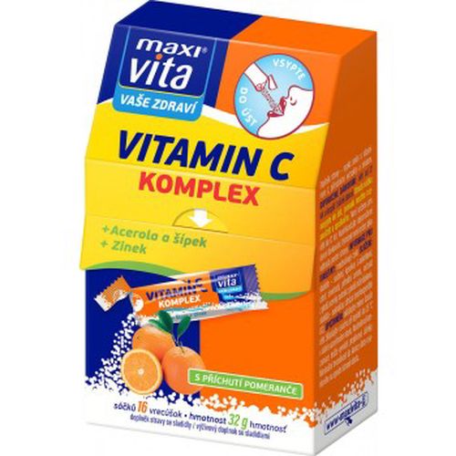 MaxiVita Vitamin C komplex + acerola + šípek + zinek 16 sáčků