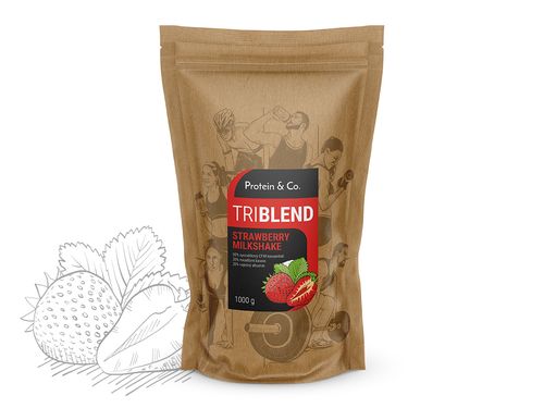 Protein&Co. TriBlend – protein MIX 1 kg Příchuť 1: Strawberry milkshake, Množství: 1000g