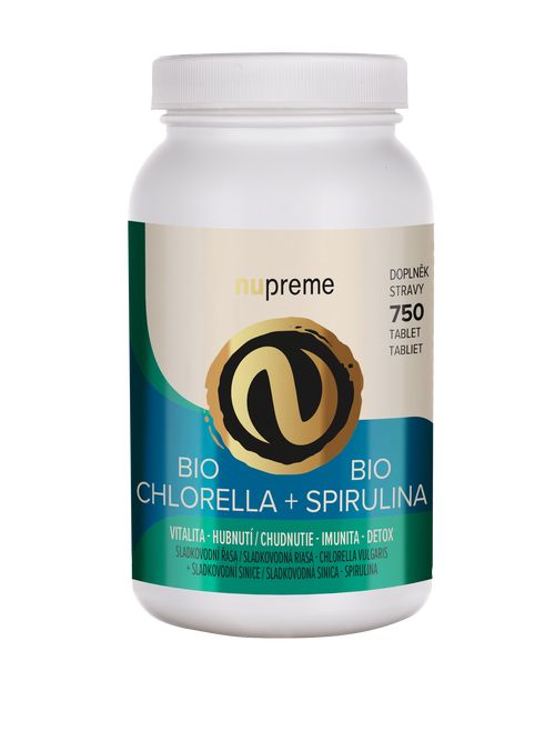 Chlorella + Spirulina 750 tbl. BIO NUPREME