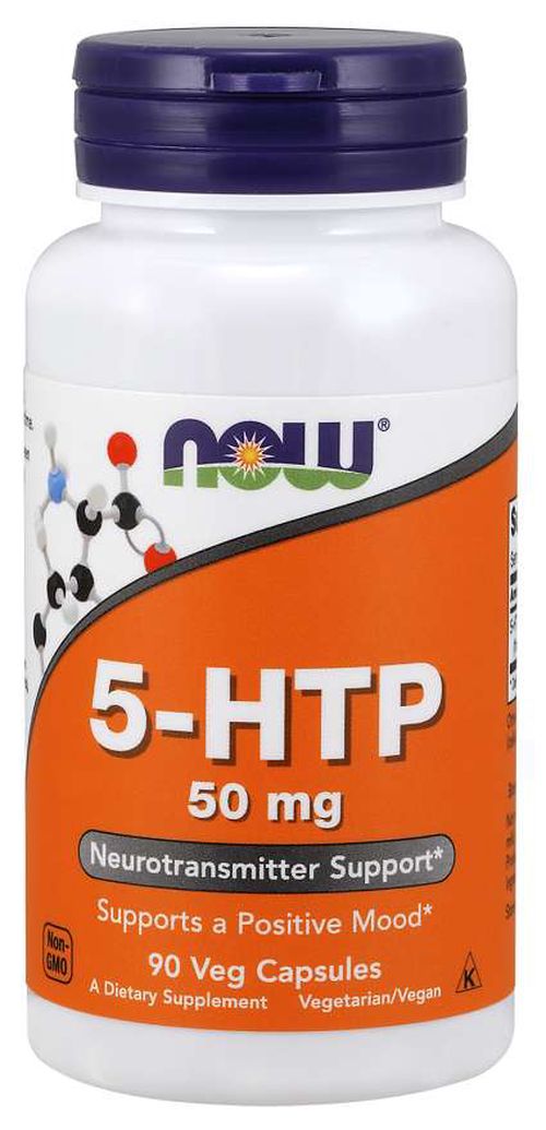 NOW® Foods NOW 5-HTP, 50 mg, 90 rostlinných kapslí